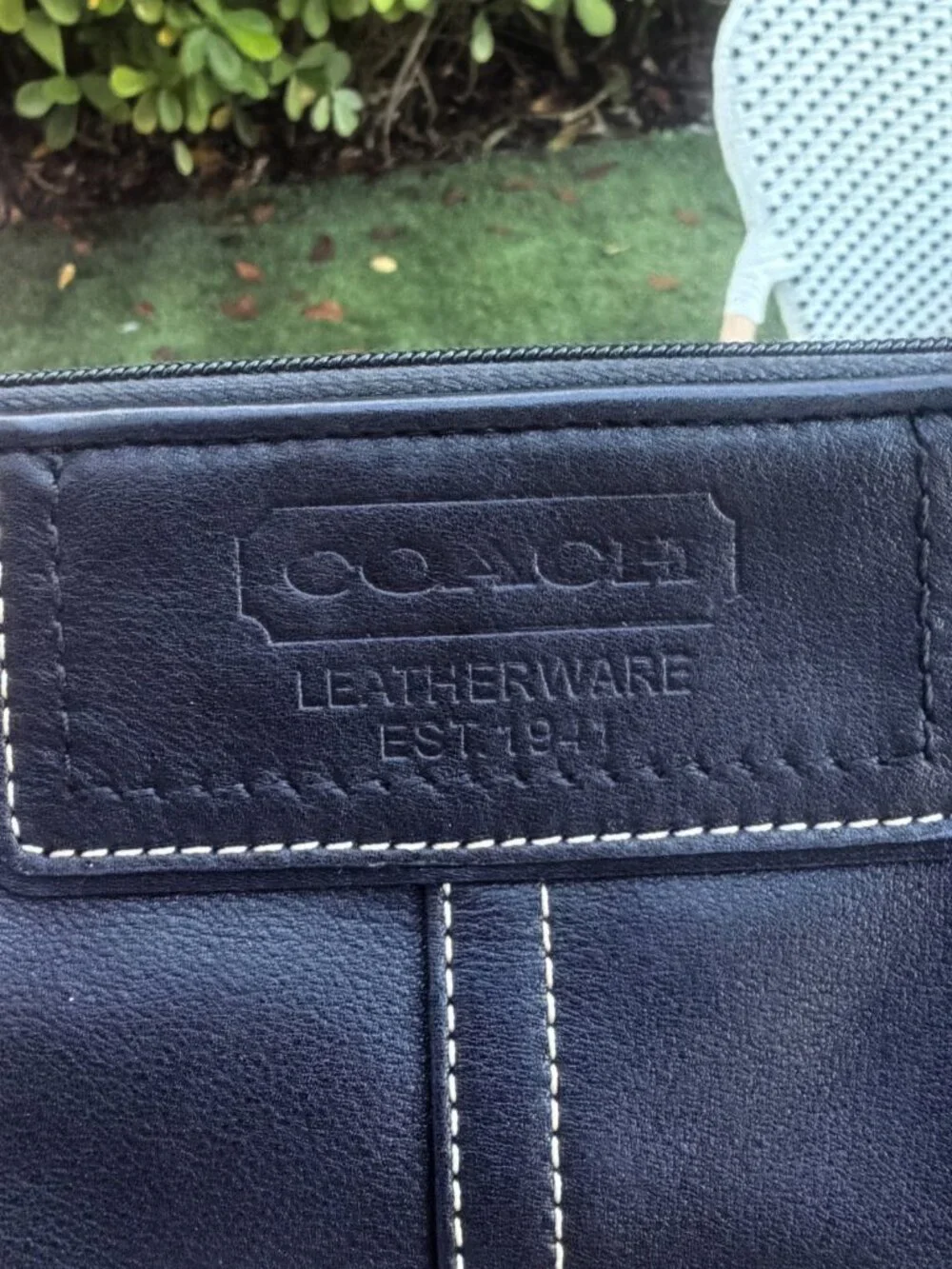 Authentic Women's Coach Black Leather Wristlet Wallet Used Once Clean